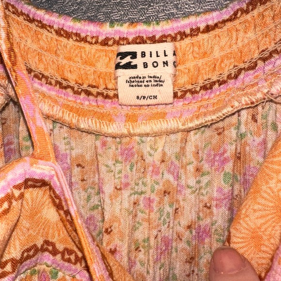 Billabong Floral Print Midi Sundress Strappy Belted Orange Pink Wish For You "M" - Picture 6 of 6